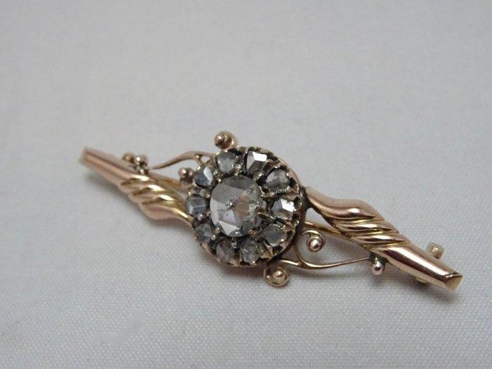 Broche - 18 karaat Roségoud Diamant (Natuurlijk), Sieraden, Tassen en Uiterlijk, Antieke sieraden