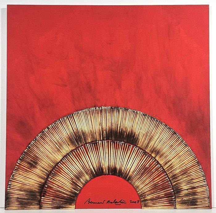 Bernard Aubertin (1934-2015) - Dessin de Feu sur Table Rouge, Antiek en Kunst, Kunst | Schilderijen | Modern