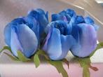 Zijden Roosjes Blauw 2Tone 5-6 cm 10 stuks, Ophalen of Verzenden, Nieuw
