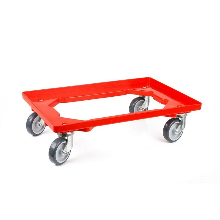 Dolly 60x40x15 Rood met 4 rubberen zwenkwielen, Nieuw, Zakelijke goederen, Kantoor en Winkelinrichting | Magazijn, Stelling en Opslag