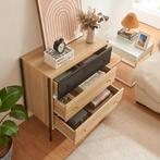 Commode Tysnes dressoir 80x80x40 cm eikenkleurig en zwart [e, Huis en Inrichting, Kasten | Dressoirs, Verzenden, Nieuw