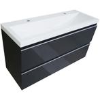 Wiesbaden Shall Onderkast - 100x36cm - Grafiet Grijs, Huis en Inrichting, Badkamer | Badkamermeubels, Ophalen of Verzenden, Nieuw