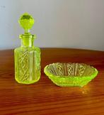 Val Saint Lambert - Parfumfles (2) - Uraniumkristal, Antiek en Kunst, Antiek | Glas en Kristal