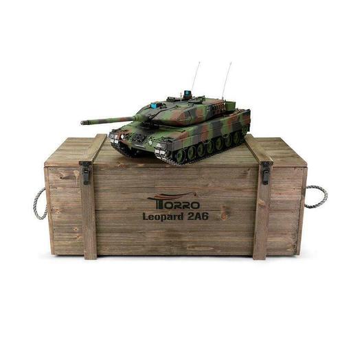 Torro Pro Edition RC Tank 1/16 Leopard 2A6 camouflage (krat), Hobby en Vrije tijd, Modelbouw | Overige, Nieuw, Ophalen of Verzenden