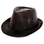 Trilby hoed metallic zwart met glitters | Nieuw!, Nieuw, Verzenden