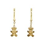 Gouden vintage oorhangers met beer 14 krt, Ophalen of Verzenden, Nieuw
