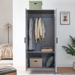 Kledingkast Eiselfing 176x80x52 cm grijs [en.casa], Huis en Inrichting, Verzenden, Nieuw