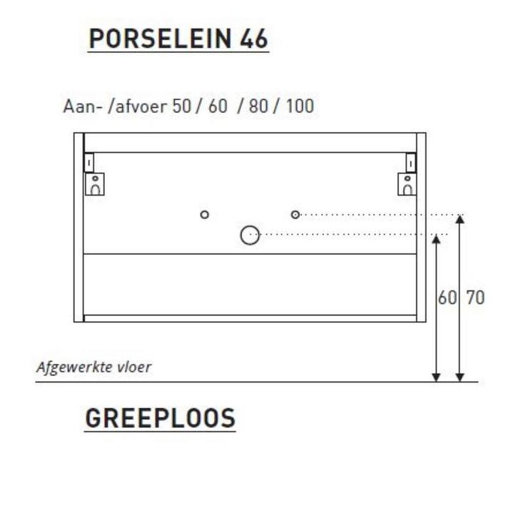 Badkamermeubel Boss & Wessing Pepper Wastafel Porselein Incl, Huis en Inrichting, Badkamer | Badkamermeubels, Ophalen of Verzenden
