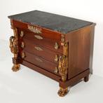 Commode - Empirestijl - Brons, Hout, Marmer - Eind 19e eeuw