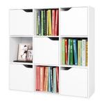 Witte Boekenkast met 5 Deuren – Houten Vakkenkast 90x90 cm, Huis en Inrichting, Kasten | Boekenkasten, Verzenden, Nieuw