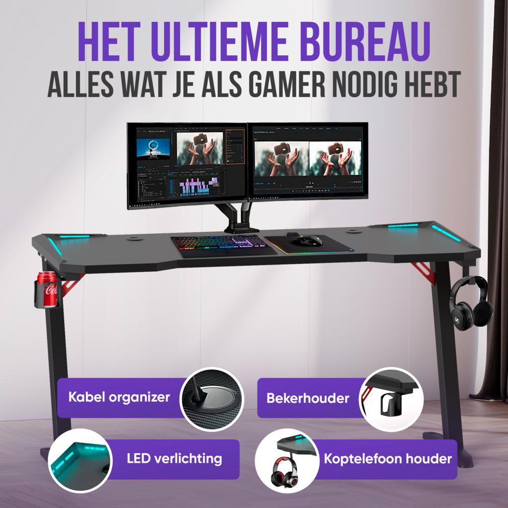 ≥ Kwalitatief hoogwaardig gaming bureau 160x60 (Nieuw) — Bureaus —  Marktplaats