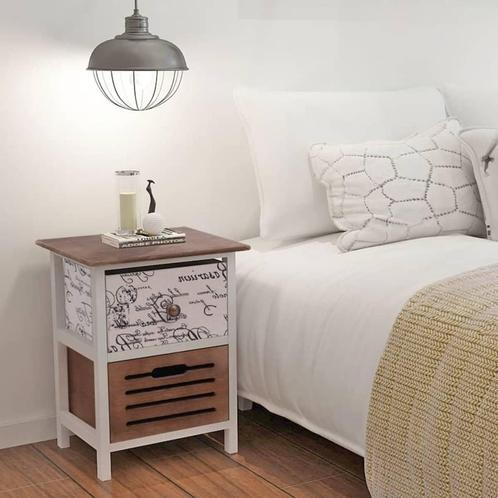 vidaXL nachtkastjes 2 st hout, Huis en Inrichting, Slaapkamer | Nachtkastjes, Nieuw, Minder dan 45 cm, Hout, Minder dan 55 cm