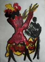 Jan Sierhuis (1928) - Flamencodanceres, Antiek en Kunst, Antiek | Overige Antiek