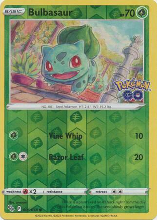 Bulbasaur 001/078 Reverse Holo Pokémon Go, Hobby en Vrije tijd, Verzamelkaartspellen | Pokémon, Losse kaart, Nieuw, Foil, Ophalen of Verzenden