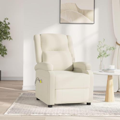 vidaXL Massagestoel elektrisch fluweel crèmekleurig, Sport en Fitness, Massageproducten, Nieuw, Verzenden
