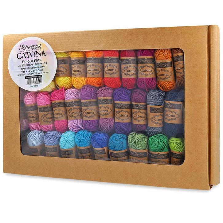Scheepjes Catona Colour Pack - 109 kleuren x 10 gram, Hobby en Vrije tijd, Breien en Haken, Ophalen of Verzenden