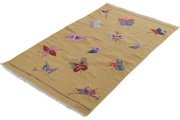 Ontwerper Kilim met borduurpatroon - De vlinders -, Huis en Inrichting, Stoffering | Tapijten en Kleden