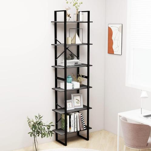 vidaXL Opbergrek 60x30x210 cm bewerkt hout grijs, Huis en Inrichting, Kasten | Boekenkasten, 25 tot 50 cm, Nieuw, Overige houtsoorten