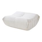 Voetenbank Kodsø 35x80x65 cm microvezel beige [en.casa], Huis en Inrichting, Krukjes, Verzenden, Nieuw