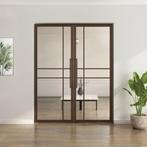 Dubbele stalen taatsdeur 6 Vlaks  Brons Helder glas Luxe des, Minder dan 80 cm, Overige typen, Nieuw, Metaal