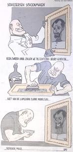 Spotprent over Mussolini en Haile Selassie (lijst optie), Verzenden