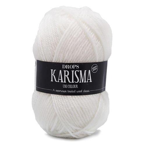 DROPS Karisma Uni Colour - 19 wit - Wol Garen, Hobby en Vrije tijd, Breien en Haken, Ophalen of Verzenden