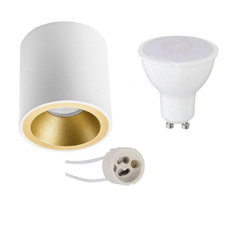 Voordeelset Opbouwspot Set - Pragmi Cliron Pro - GU10, Huis en Inrichting, Lampen | Spots, Plafondspot of Wandspot, Nieuw, Led