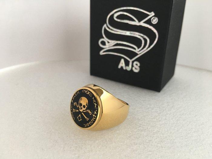 AJS - Massieve schedel & botten memento mori Latijn, Antiek en Kunst, Antiek | Boeken en Bijbels