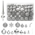 vidaXL 111-delige Kerstballenset polystyreen zilverkleurig, Diversen, Kerst, Verzenden, Nieuw