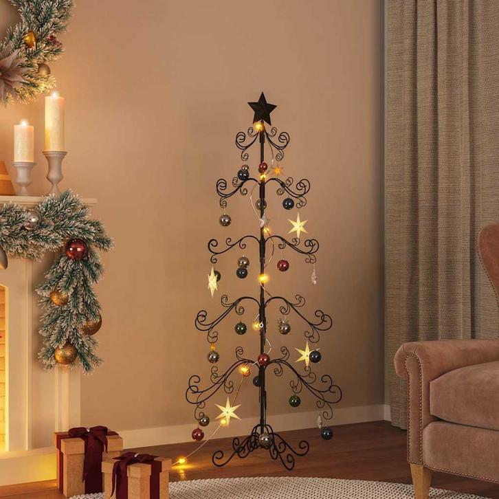 vidaXL Kerstdecoratie kerstboom 150 cm metaal zwart, Diversen, Kerst, Nieuw, Verzenden