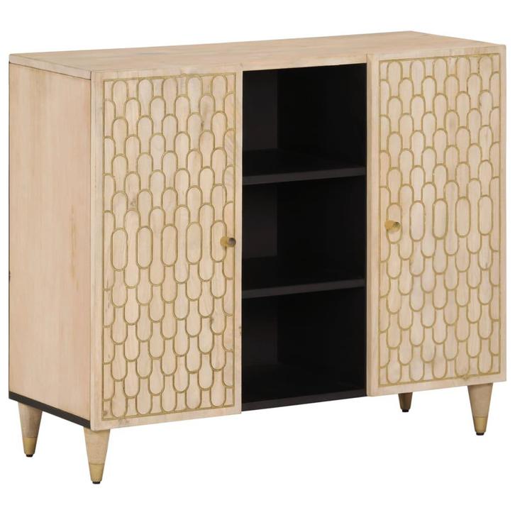 vidaXL Bijzetkast 90x33x75 cm massief mangohout, Huis en Inrichting, Kasten | Buffetkasten, 25 tot 50 cm, Nieuw, Overige houtsoorten