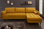 Hoekbank Cozy Velvet II Mosterdgeel 260cm Fluweel (Links +
