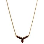 Gouden collier gourmet met hanger met granaat 43 cm 14 krt, Ophalen of Verzenden, Nieuw