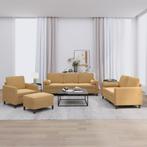 vidaXL 4-delige Loungeset met kussens fluweel bruin, Huis en Inrichting, Verzenden, Nieuw, Vierpersoons of meer, Stof