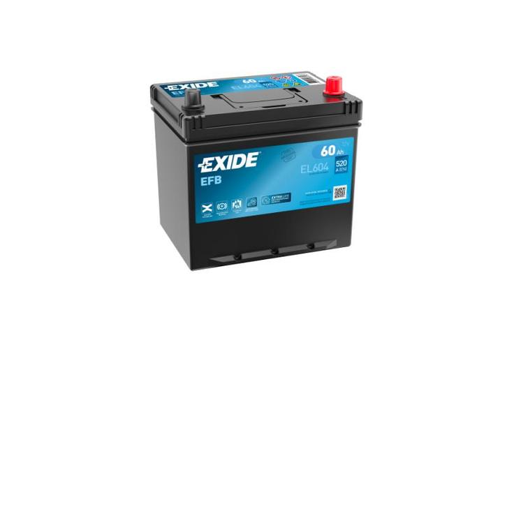 Exide EFB accu | EL604 | 12V 60Ah, Auto-onderdelen, Accu's en Toebehoren, Ophalen of Verzenden