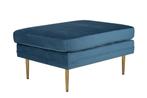 Ottoman - Nanna - Blauw - Fluweel - Jörn, Verzenden, Nieuw