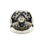 Platina ring met saffier en diamant 950, Sieraden, Tassen en Uiterlijk, Ringen, Ophalen of Verzenden, Nieuw