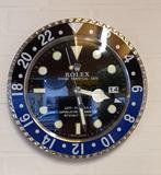 Wandklok Rolex GMT Master II type Batman 35cm RVS (roestvrij, Ophalen of Verzenden, Nieuw, Analoog, Wandklok