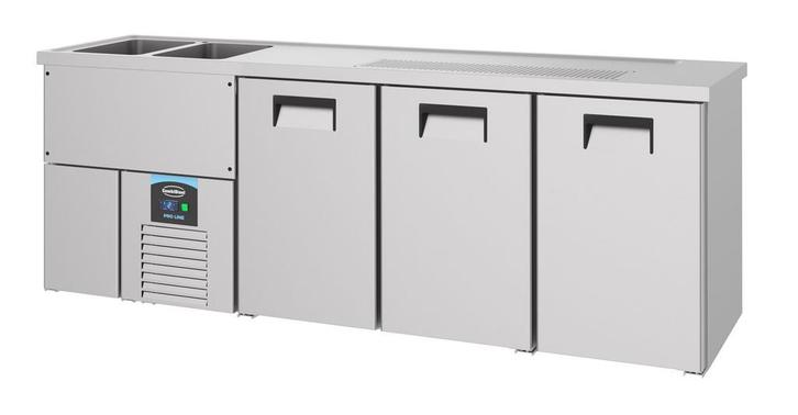 CombiSteel Bierkoeler | RVS | 3 Deuren Rechts + 2 Spoelbakke, Witgoed en Apparatuur, Koelkasten en IJskasten, Ophalen of Verzenden