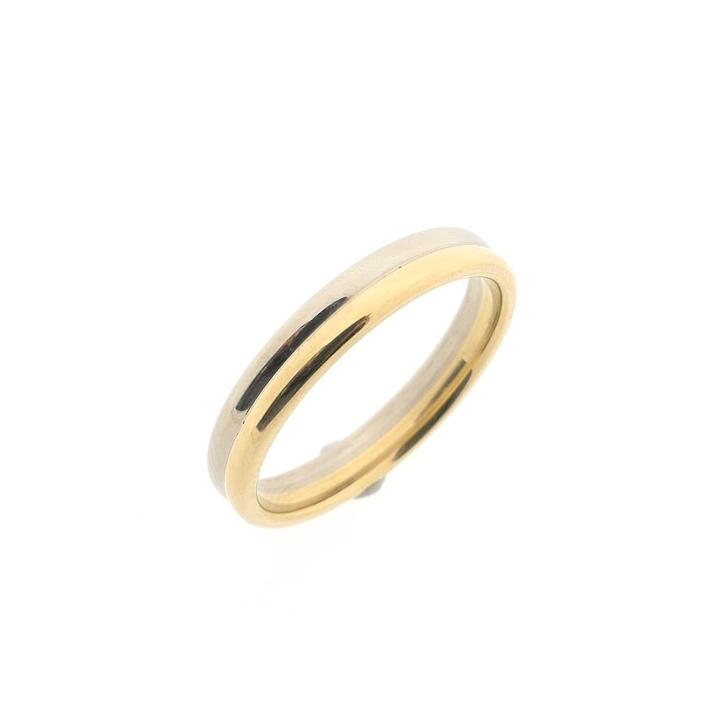 Bicolor gouden (trouw)ring (witgoud, trouwring, herenring), Sieraden, Tassen en Uiterlijk, Ringen, Heer, Overige kleuren, 20 of groter