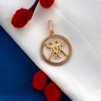 18 Krt. Gouden hanger van het sterrenbeeld tweelingen, Ophalen of Verzenden, Gebruikt, Goud, Overige merken