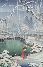 Spring Snow at Maruyama in Kyoto - Tsuchiya Koitsu, Antiek en Kunst