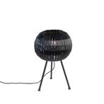 Moderne tafellamp tripod zwart - Zoë, Nieuw, Overige materialen, Modern, Minder dan 50 cm