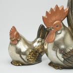 Legering - Okimono haan en kip - Shwa periode (1926-1989)