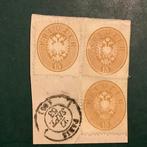 Oostenrijk 1863 - 15 Kreuzer dubbele adelaar op fragment, Gestempeld