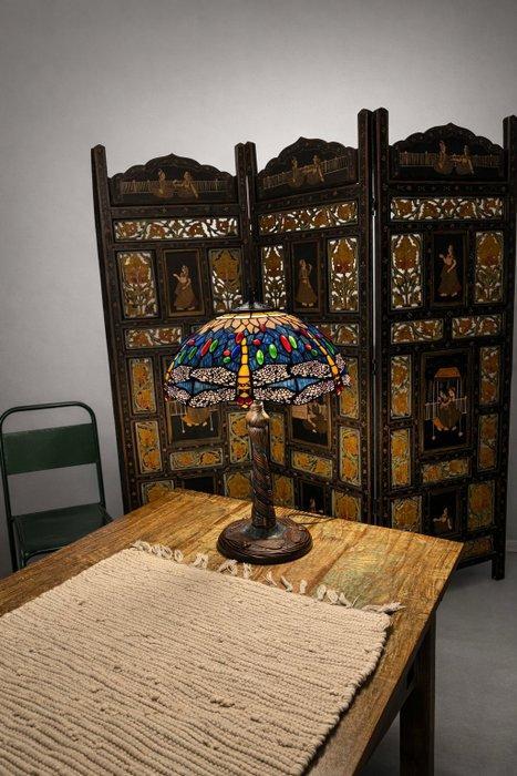 Lamp - Glas, Lood - Tiffany-stijl - Libellen, Antiek en Kunst, Kunst | Designobjecten