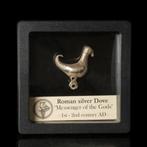 Oud-Romeins Zilver Duivenfiguur Boodschapper van de Goden