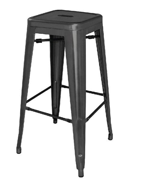 Bistro Barkruk | Zwart | Staal | 76(h)x43x43cm, Zakelijke goederen, Horeca | Keukenapparatuur, Verzenden