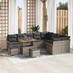 vidaXL Tuin Sofa Set 12 pcs Grijs poly rattan, Verzenden, Nieuw