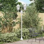 vidaXL Tuin Lantaarnpaal Wit Aluminium en Glas, Tuin en Terras, Buitenverlichting, Verzenden, Nieuw